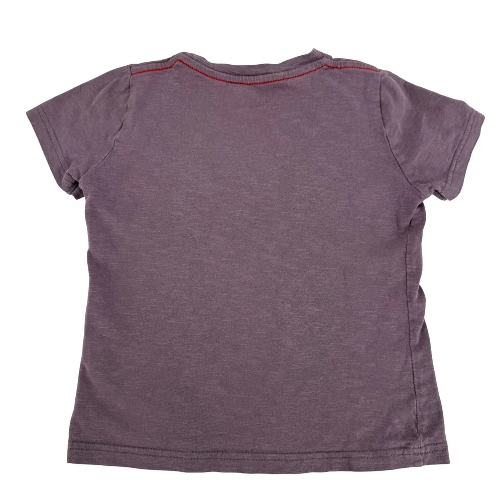 Boden Boys Purple Slub Cotton Short Sleeve T-Shirt Size 4-5Y Crew Neck Tee